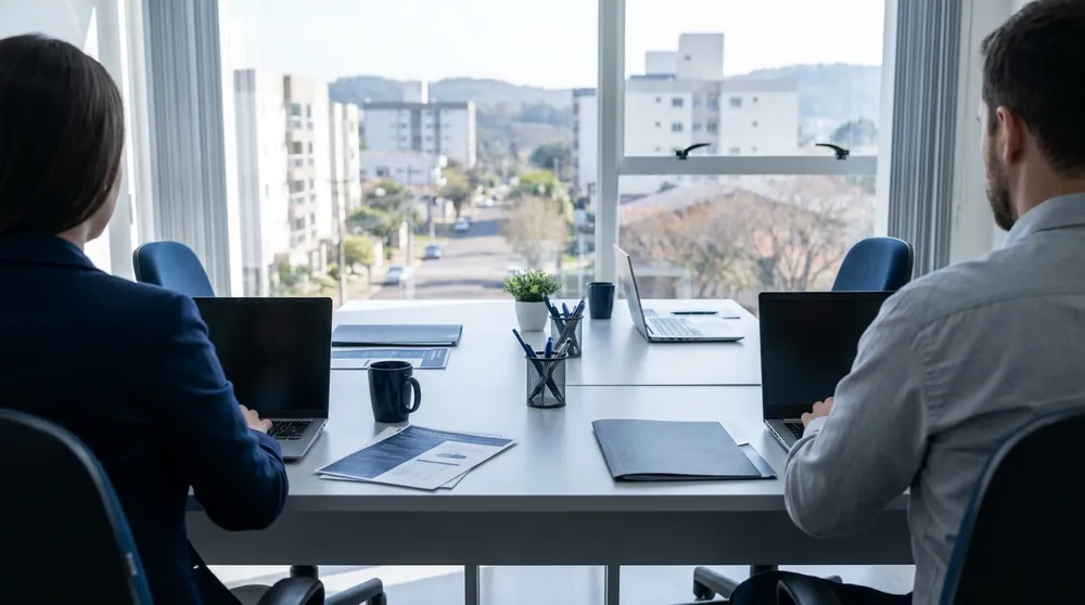 Sala de trabalho do escritório da F5 Soluções Empresariais